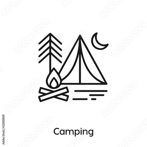 camping vector line icon. Simple element illustration. camping icon for your design.