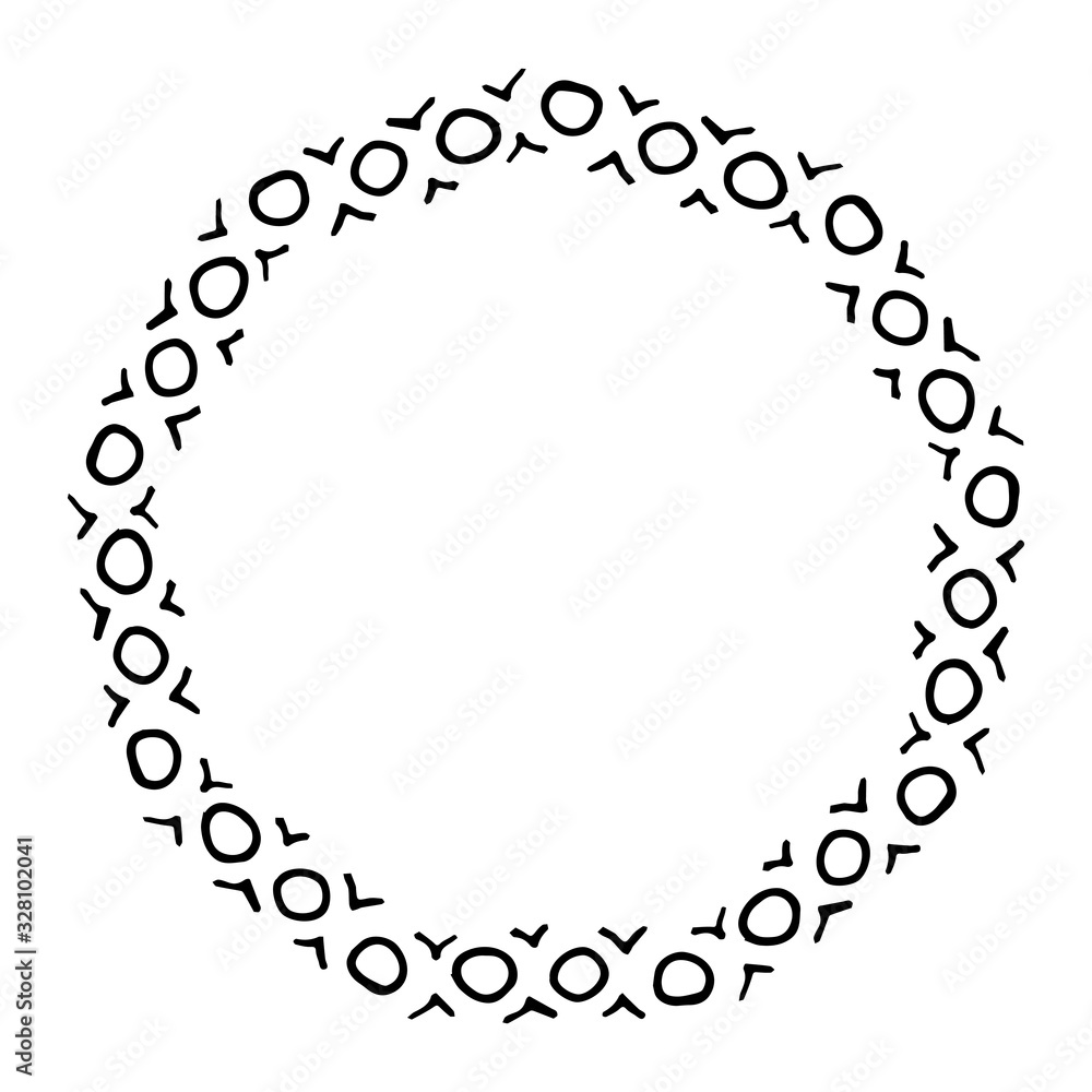 black and white vector frame in rustic style. wreath of branches black and white vector frame in rustic style. wreath of branches