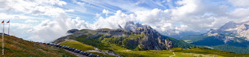 Naklejka premium panoramic view of the Monte Cristallo and the Cadini-group