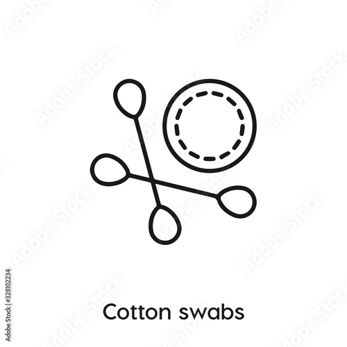cotton swabs vector line icon. Simple element illustration. cotton swabs icon for your design.