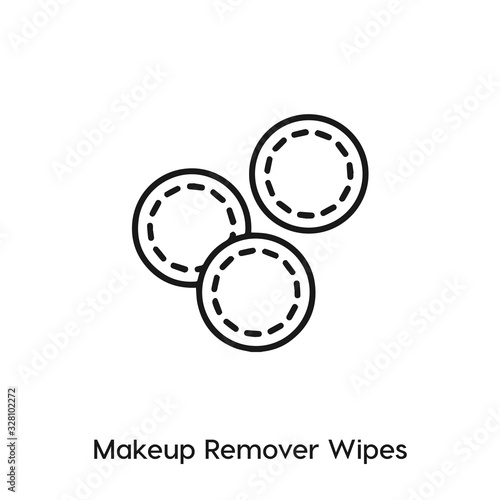 makeup remover wipes vector line icon. Simple element illustration. makeup remover wipes icon for your design.