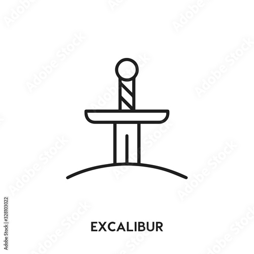 Excalibur vector line icon. Simple element illustration. Excalibur icon for your design.