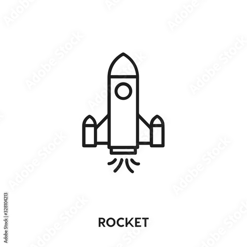 rocket vector line icon. Simple element illustration. rocket icon for your design.