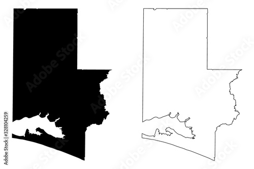 Walton County, Florida (U.S. county, United States of America, USA, U.S., US) map vector illustration, scribble sketch Walton map photo