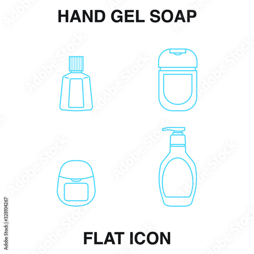 Hand Soap Dispenser, infection control concept. Soap to prevent colds, virus, Coronavirus, Antimicrobial germ kill foam, hand soap, hand gel bottle. flat icon design
