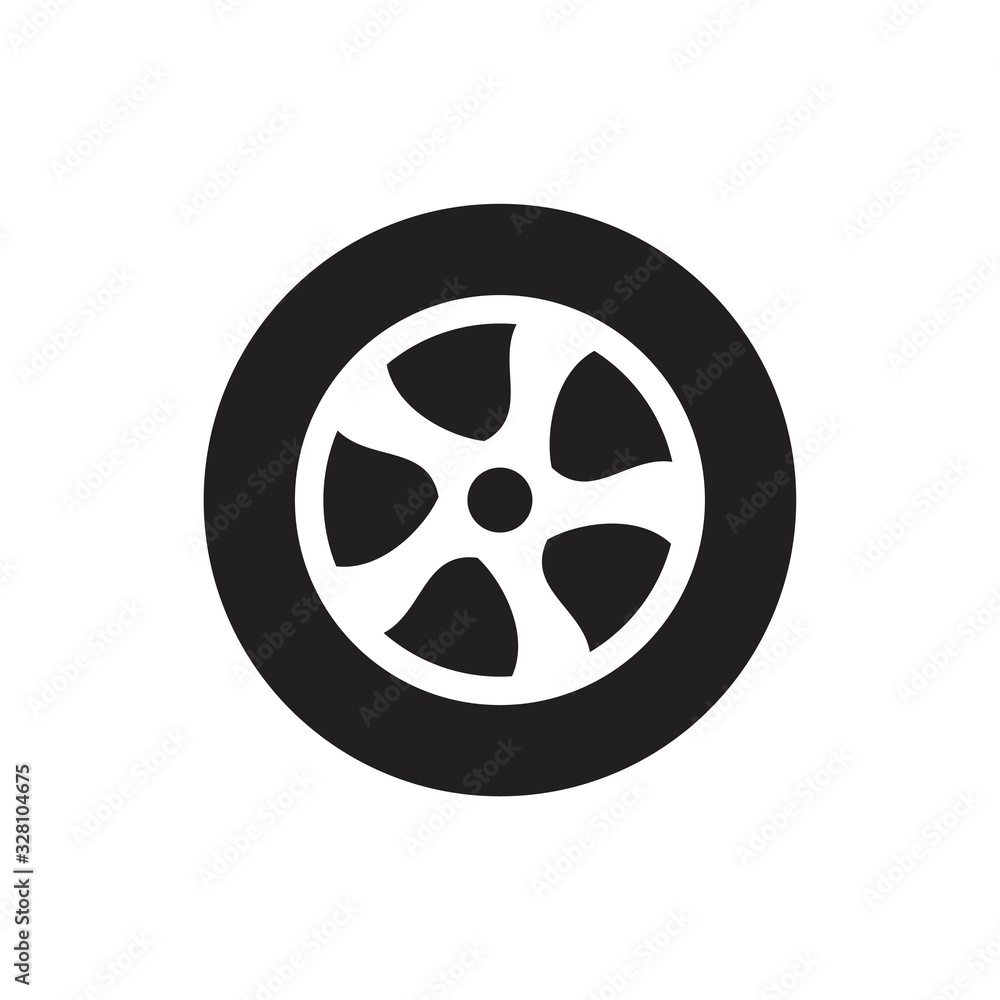 Tire Wheel icon template black color editable. Tire Wheel icon symbol Flat vector illustration for graphic and web design.