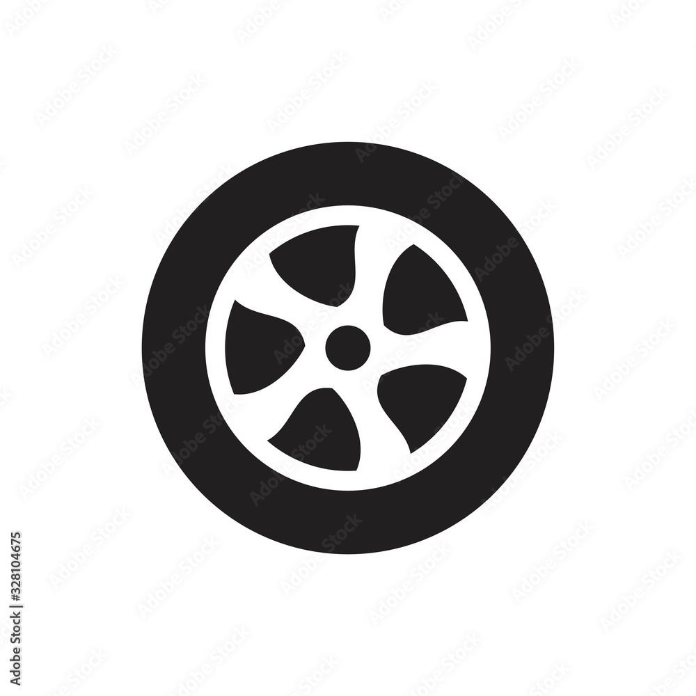 Tire Wheel icon template black color editable. Tire Wheel icon symbol Flat vector illustration for graphic and web design. Tire Wheel icon template black color editable. Tire Wheel icon symbol Flat vector illustration for graphic and web design.