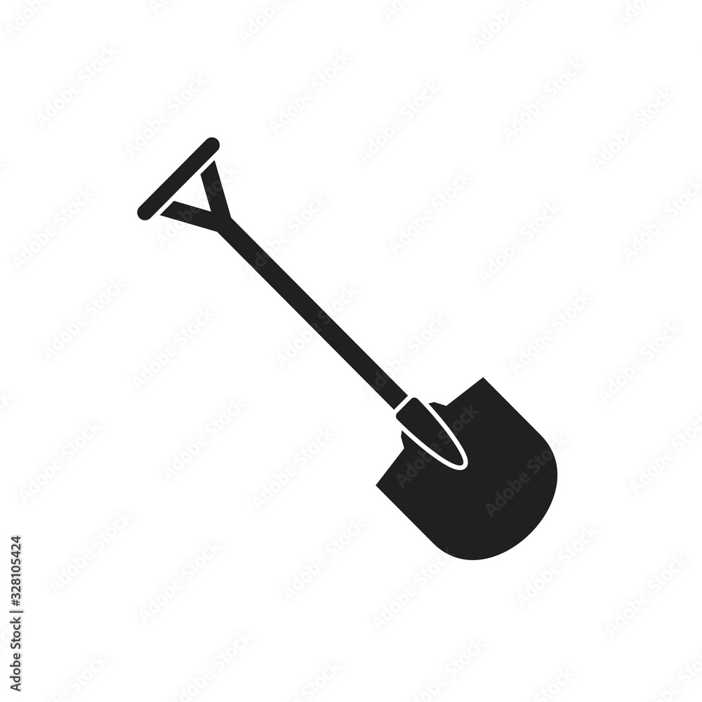 Shovel icon template black color editable. Shovel icon symbol Flat vector illustration for graphic and web design.