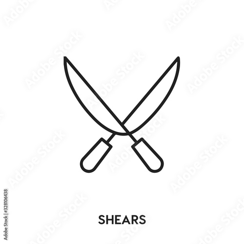 shears vector line icon. Simple element illustration. shears icon for your design.