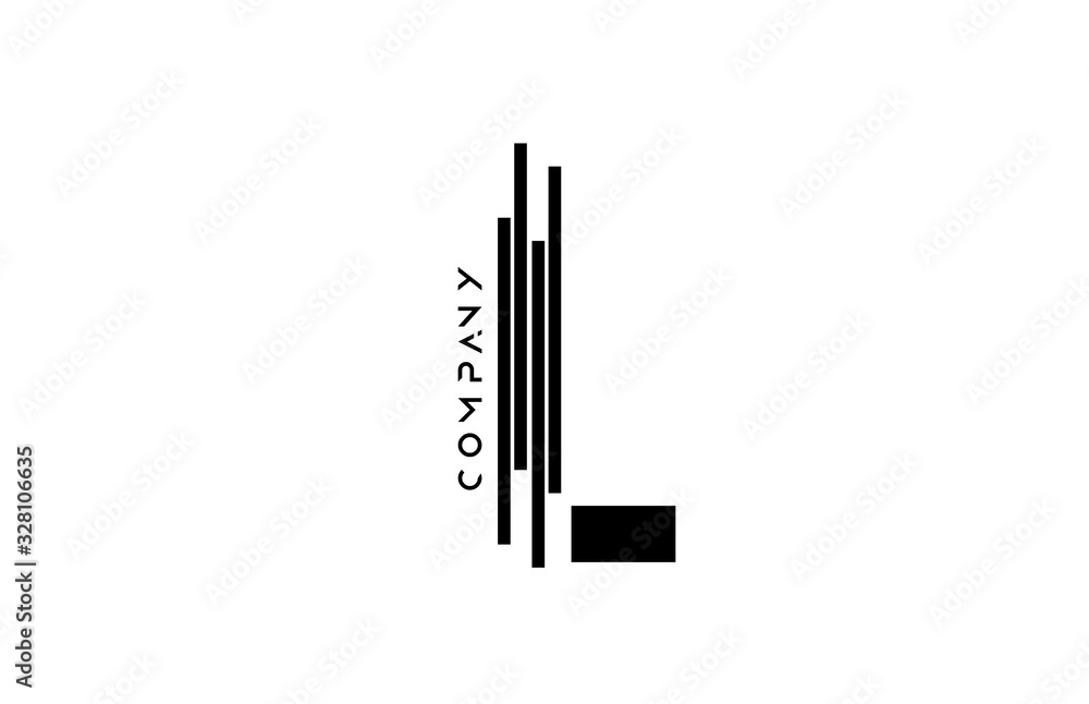 alphabet L black white letter logo design with lines icon for company and business alphabet L black white letter logo design with lines icon for company and business