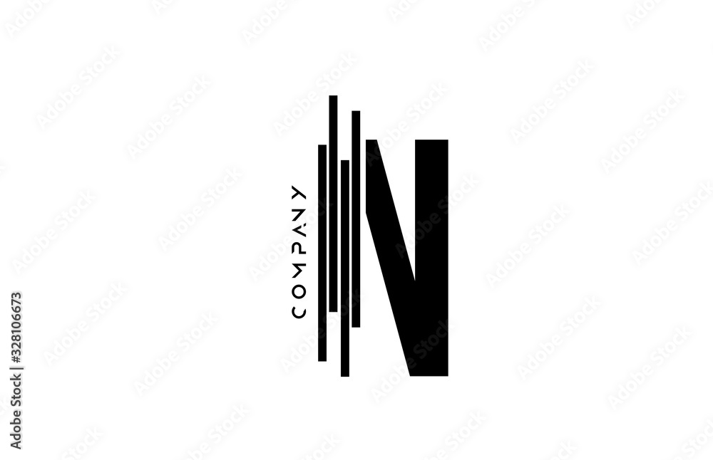 alphabet N black white letter logo design with lines icon for company and business alphabet N black white letter logo design with lines icon for company and business