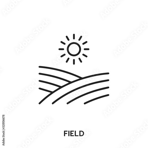 field vector line icon. Simple element illustration. Farm and farmer icon for your design. Can be used for web and mobile. land field icon.