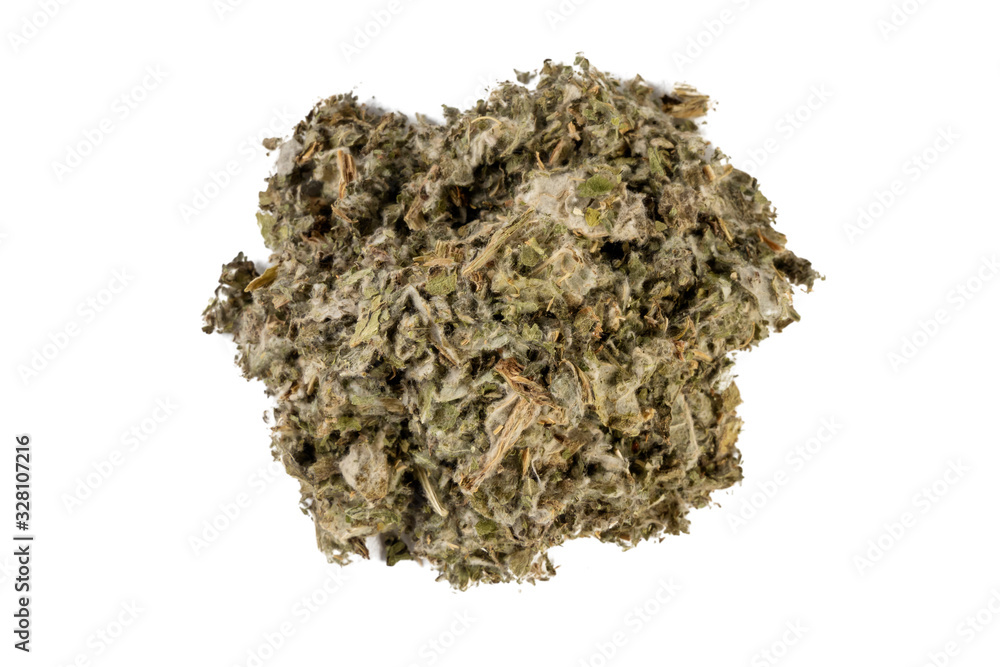 dried artichoke leaves or in latin Cynarae folium heap of isolated on white background. medicinal healing herbs. herbal medicine. alternative medicine dried artichoke leaves or in latin Cynarae folium heap of isolated on white background. medicinal healing herbs. herbal medicine. alternative medicine