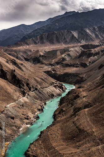 Confluence of Zanskar and Indus rivers - Leh, Ladakh, India