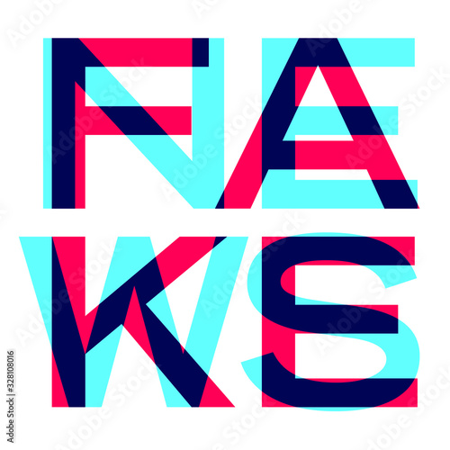 Fake News and disinformation in the media. Graphic design vector illustration typography