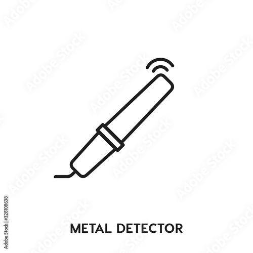 metal detector vector line icon. Simple element illustration. metal detector icon for your design. Can be used for web and mobile.