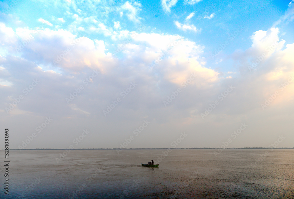 The Parana River is a large river of South America that flows in south.