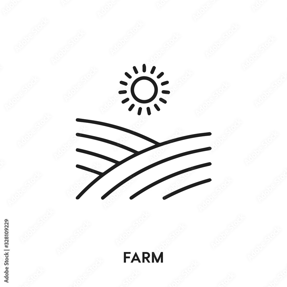 Fototapeta premium farm vector line icon. Simple element illustration. village icon for your design. Can be used for web and mobile.