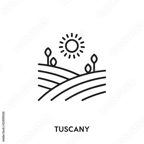 Tuscany vector line icon. Simple element illustration. Cypress icon for your design. Can be used for web and mobile.