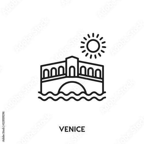 venice vector line icon. Simple element illustration. Italy icon for your design. Can be used for web and mobile.