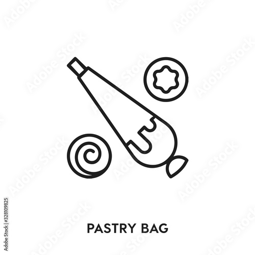pastry bag vector line icon. Simple element illustration. pastry bag icon for your design. Can be used for web and mobile.