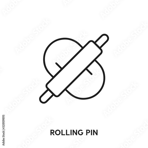 rolling pin vector line icon. Simple element illustration. rolling pin icon for your design.