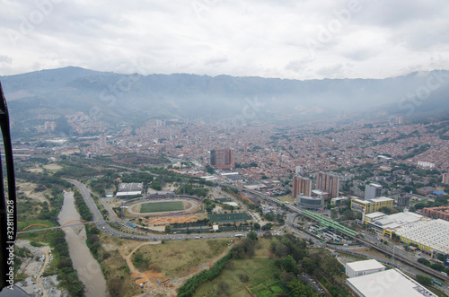 Panoramic from the air municipality of Bello near Medellin © KreaFoto