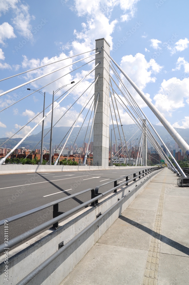  Panoramic of the bridge of the 4 south in Medellin sector Town