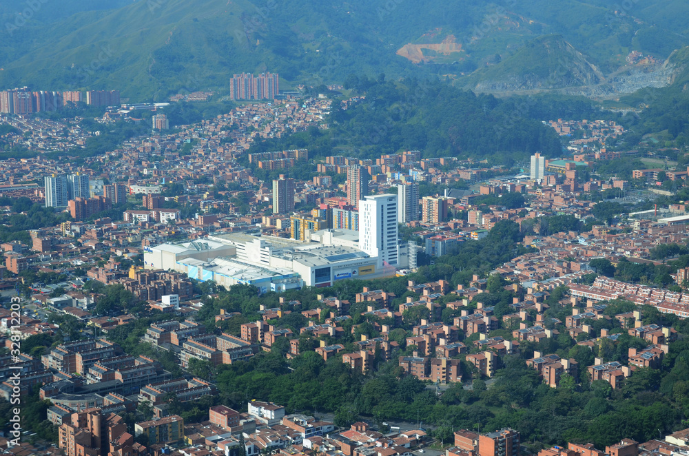 Panoramic from the western air of Medellin