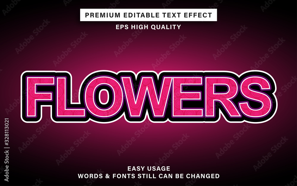 flowers text effect
