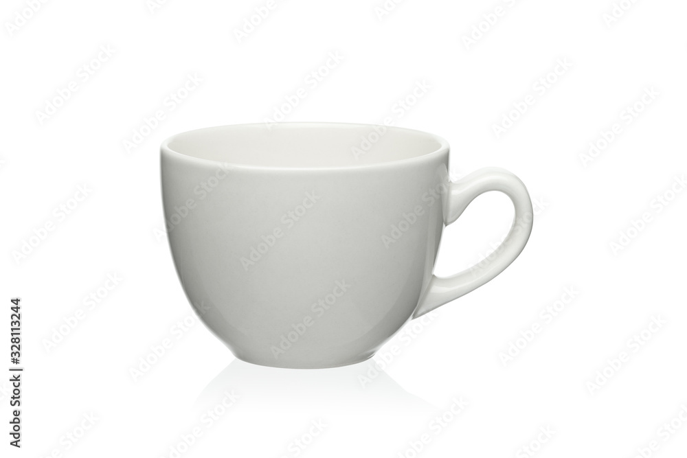 White cup isolated on a white background. White cup isolated on a white background.