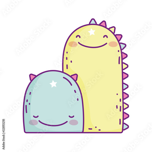 Kawaii monsters cartoons vector design