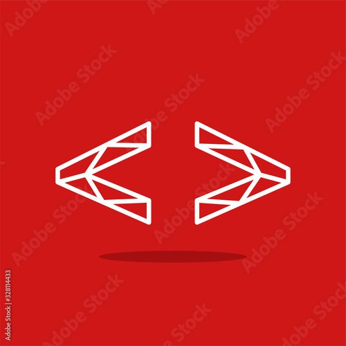 Vector Logo Lines Red White Less Greater Than Sign