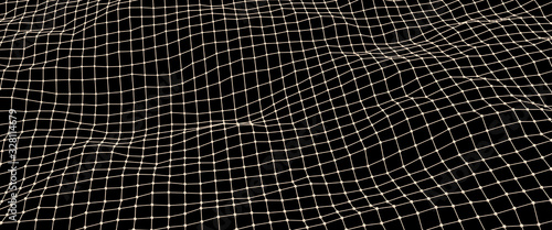 Abstract science or technology background. Graphic design. Network illustration. 3D grid surface.