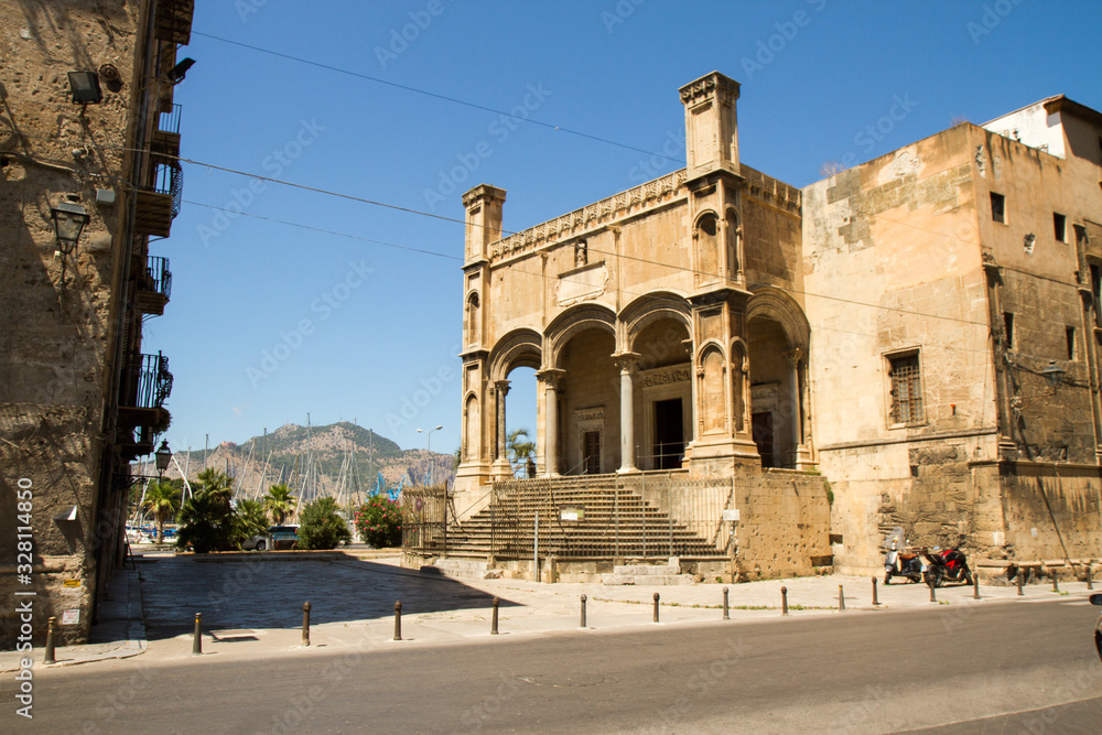 ancient Norman-style church near the tourist port of Palermo