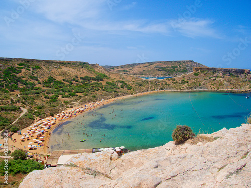 Beautiful view of the azure bay. Malta