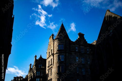 old building in edinburgh scotland with blue sky