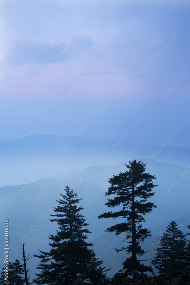 Spring sunrise from Clingmans Dome, Great Smoky Mountains National Park, Tennessee, USA