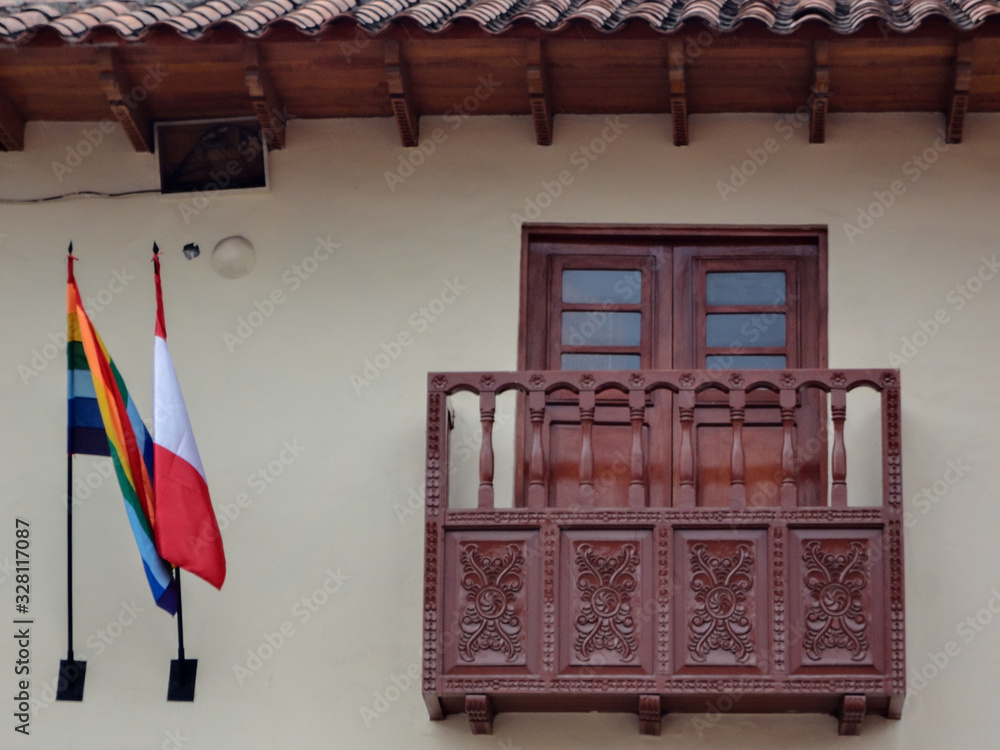 Naklejka premium Ventana de una edificación en Cuzco, Perú