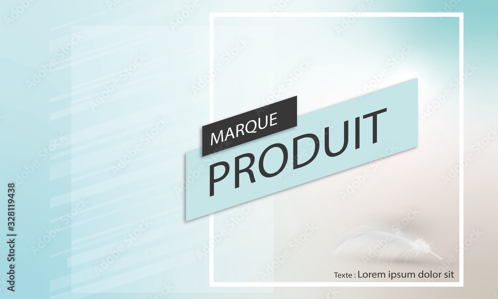 Carton Faire part Flyer Bleu et plume blanche