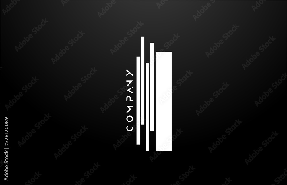 I black white letter alphabet logo design with lines icon for business and company I black white letter alphabet logo design with lines icon for business and company