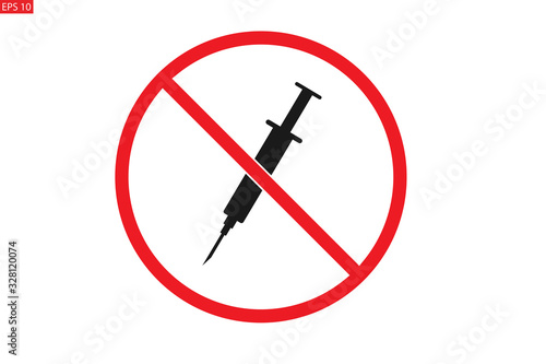 Forbidden Drug Icon, sign prohibiting the use of drugs, no drug addicts
