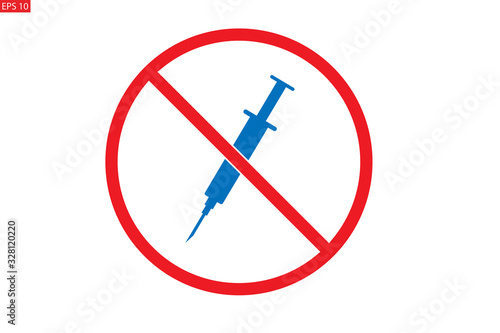 Forbidden Drug Icon, sign prohibiting the use of drugs, no drug addicts