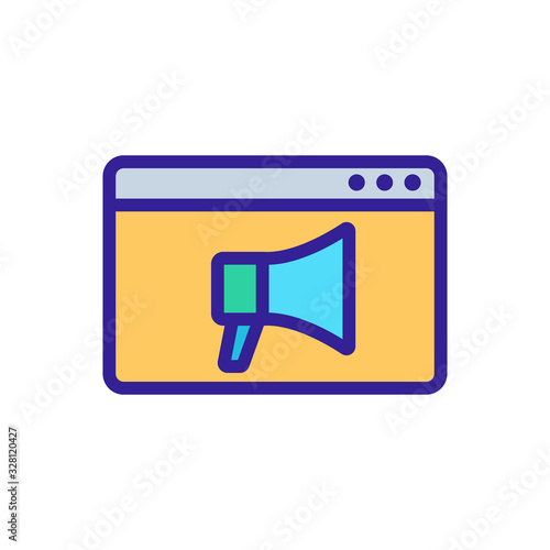 megaphone, browser icon vector. Thin line sign. Isolated contour symbol illustration