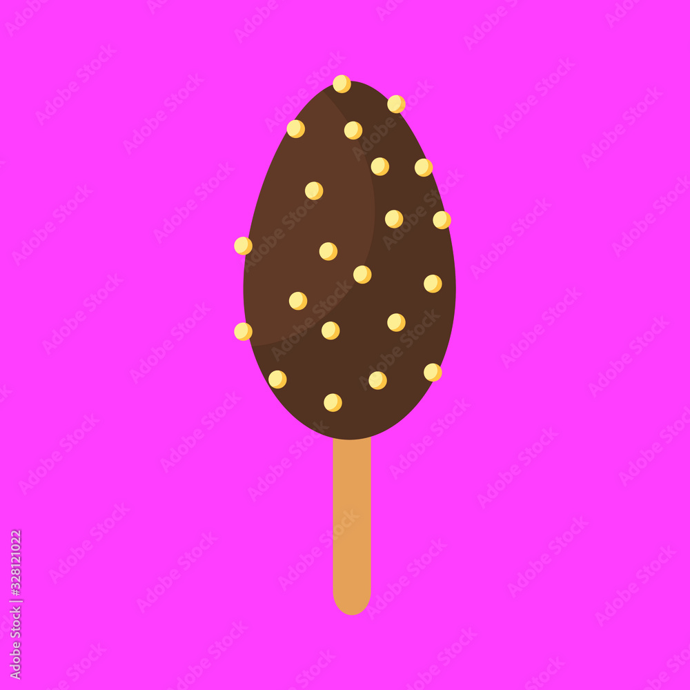 Choco almond ice cream, vector illustration Choco almond ice cream, vector illustration