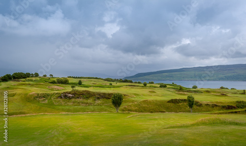 Beautiful golf fields at Island of Mull. Tobermory, Scotland.