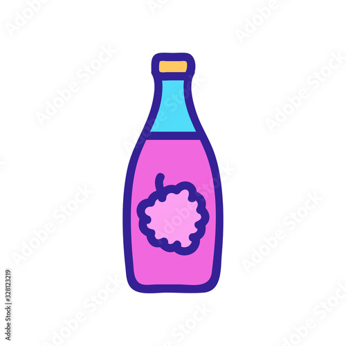 raspberry wine icon vector. Thin line sign. Isolated contour symbol illustration
