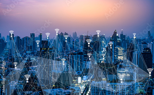 Foto Wifi and 5G digital network Concept