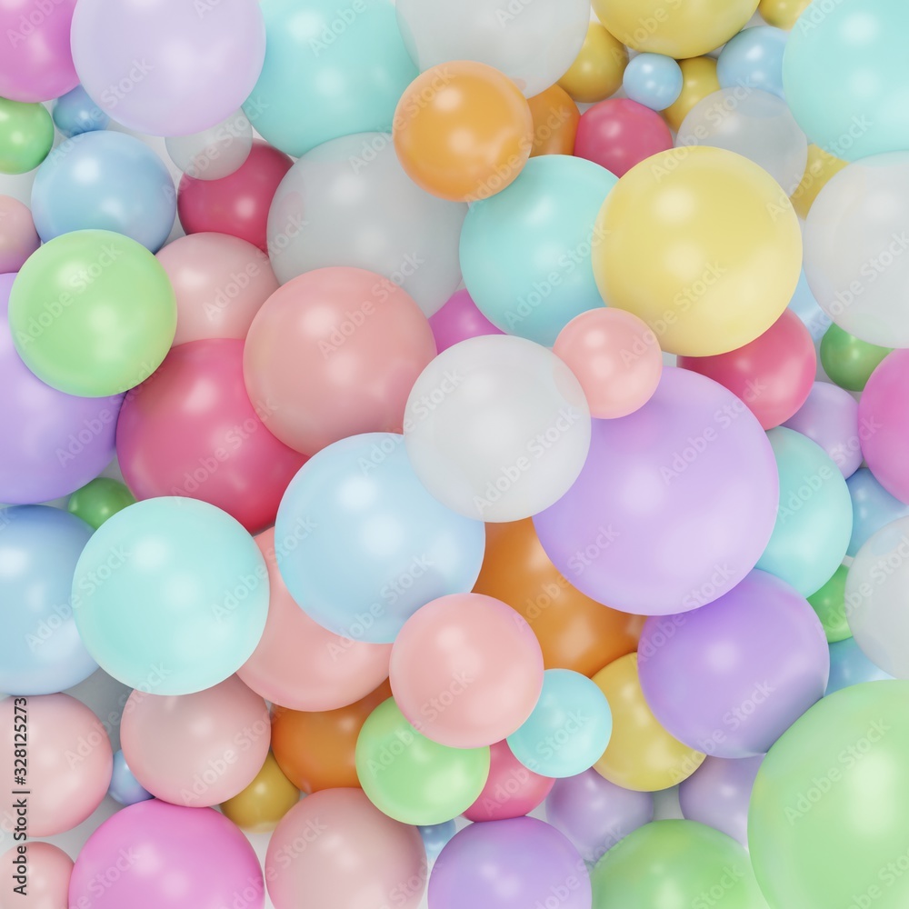 3d render top view of colorful pastel on white background. 3d render top view of colorful pastel on white background.