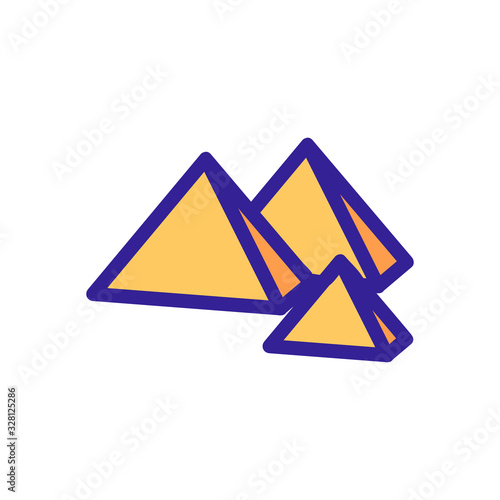 Egypt pyramid icon vector. Thin line sign. Isolated contour symbol illustration
